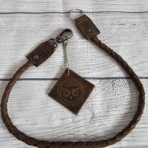 NWOT Hide & Drink Brown Handmade Leather Braided Keychain Strap/Laynard